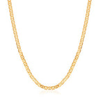Barzel 18K Gold Plated Mariner Chain Necklace for Women, Flat Marina - Made in Brazil - color: 4.5MM Gold, size: 22 Inches