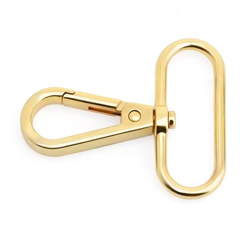 CRAFTMEMORE Snap Hook Swivel Push Gate Lobster Clasps Fashion Clips Purse Making FS10 Pack of 10 (Gold, 1-1/2 Inch) - color: Gold, size: 1-1/2 Inch