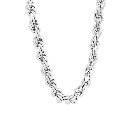 Amazon Essentials Stainless Steel 6MM Rope Chain Necklace, 24"