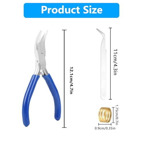 Bent Nose Pliers，Bent Chain-Nose for Crafting and Repair,Chain Jewelry Pliers - color: Dark Blue-bent Nose Pliers