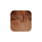 Coshilta Layered Gold Necklaces for Women, 14K Plated Gold Sterling Silver Plated Dainty Pendant Necklace Set with Cubic Zirconia,Stackable Chain Choker,Trendy Personalized Jewelry Gift Non Tarnish - style: C-N0518-CZ