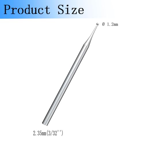 6 Pcs 1.2mm Round Cup Burr - 3/32'' Shank Wire Rounder Bits Jewelry Burs for Lapidary Making - color: 6 Pcs 1.2mm Round Cup Burs