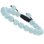 MASSIVE BEADS Natural Healing Power Gemstone Crystal Beads Unisex Adjustable Macrame Bracelets - color: Amazonite, size: 8mm