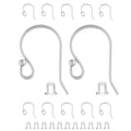 BEADNOVA Earring Hooks 925 Sterling Silver Ball Dot Ear Wire with Rubber Backs Earwire for Jewelry Making Earring Supplies (12pcs Ear Wire and 12pcs Backs, Total 24pcs)