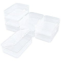 8 Pack Rectangular Clear Plastic Storage Containers Box with Hinged Lid for Beads and Other Small Craft Items (4.92 x 3.35 x 1.38 inch) - size: 4.92 x 3.35 x 1.38 inch