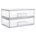 Vtopmart 12.1''W Clear Stackable Storage Drawers,2 Pack Acrylic Plastic Organizers Bins for Makeup Palettes, Cosmetics, and Beauty Supplies,Ideal for Vanity, Bathroom,Cabinet,Desk Organization - style: 2pack Wide