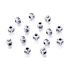 240pcs Opaque Acrylic Letter E Cube Beads White Plastic Alphabet Loose Spacer Square Beads 4-5mm for DIY Name Bracelet Necklace Jewelry Crafts Making Hole: 1.8mm - color: Letter E#White and Black