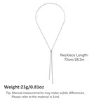 Gold Silver Necklace for Women Y Chain Adjustable Gold Long Necklaces Fashion Dainty Jewelry - color: silver A