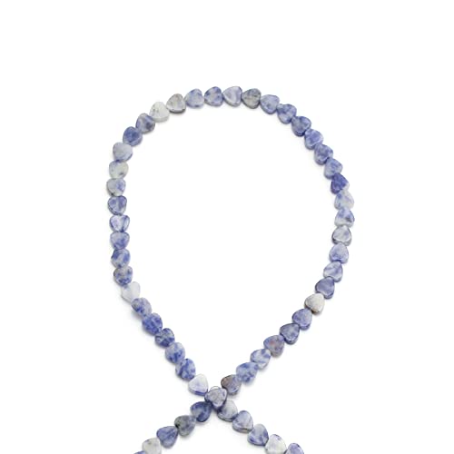 6mm Natural Blue Sodalite Stone Beads Heart Shape Cute Fine Gems Spacer Beads Fit Jewelry Making DIY Exquisite Necklace Bracelet Accessory - color: Blue Sodalite