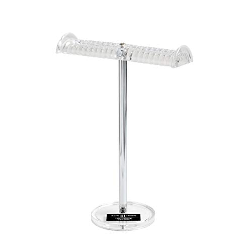 Isaac Jacobs Clear Acrylic Necklace & Bracelet Holder (8” inch T-Bar)– Hanging Chain and Bangles Organizer Sleek & Sturdy Stand for Jewelry – Storage Solution- Bedroom- Bathroom – Countertop - size: 8-Inch Wide Bar