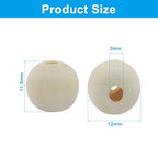 200Pcs Natural Wood Beads, 12mm Small Round Wooden Balls, 1/2Inch Unfinished Wooden Beads for Crafts, DIY Jewelry, Dream Catchers - size: 12mm