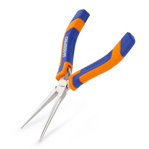 Mini Needle Nose Pliers, 6 Inches Straight/Bent Small Long Nose Pliers with Comfort Handle for Wire Wrapping, Electronic Repair, Jewelry Making - color: Straight Needle Nose Pliers - Blue