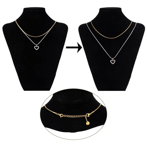 20 PCS Gold and Silver Necklace Extenders for Women Gold Plated Chain Extenders for Necklace Bracelet Anklet with Lobster Clasps - color: Flat Water Droplet