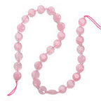 BEADIA Natural Faceted Rose Quartz Rondelle Disk Stone Beads 10x5mm 37cm for DIY Chain Jewelry Making - color: Rose Quartz