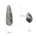 BEADIA Natural Spectrolite Teardrop Stone Beads 10x30mm 12pcs Dangle Earring Charm for DIY Jewelry Making - color: Spectrolite