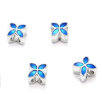 40pcs Four-Clover Flower Large Hole Blue Enamel Loose Beads (4.5mm Hole) Antique Silver Metal Spacer for DIY Craft Jewelry Making MEC-E4 - size: Blue Enamel Four-Leaf Flower