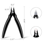 Precision Wire Cutters Flush Cut Pliers Side Cutter Diagonal Small Wire Snips for Jewelry Making Electronics Micro Ultra Sharp (Black)
