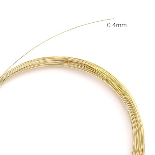 BEADIA 14K Gold Plated Wire 0.4mm 10 Meters Bead Cord for Bracelet Necklace Charm Beading Jewelry Making Findings - size: 0.4mm, style: 14K Gold