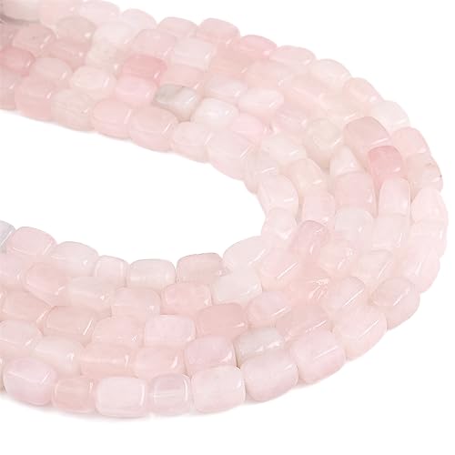 BEADIA Natural Rose Quartz Cuboid Stone Loose Semi Gemstone Beads for Jewelry Making 8mmx12mm 38cm/Strand - color: Rose Quartz, size: 8mm X 12mm