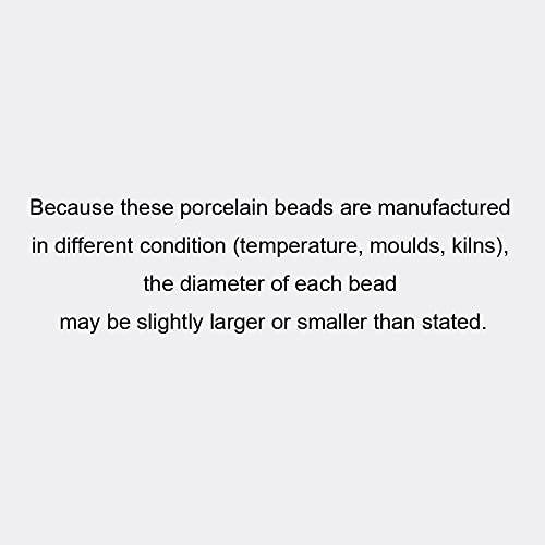 INSPIRELLE 180 Pieces Porcelain Beads Chinese Round Ceramic Beads 8mm for Handmade Jewelry Making Bracelets Necklace Making, Flower - color: Flower
