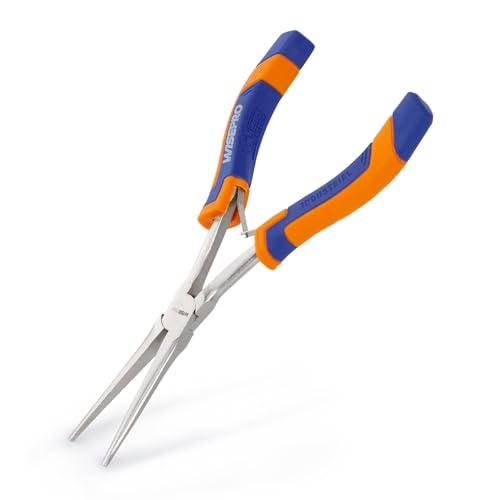 Mini Long Reach Needle Nose Pliers, 7 Inches Straight/Bent Small Pink Long Nose Pliers with Comfort Handle for Wire Wrapping, Electronic Repair, Jewelry Making - color: Straight Long Needle Nose Pliers - Blue