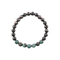 Black Obisidian Bracelets for Men 8" Inch Full Stretch Healing Crystal Bracelet, Beaded Charm Bracelet for Men Gifts Fathers Day Anniversary Birthday Gifts for Him - color: Black Obsidian & Jasper Bracelets