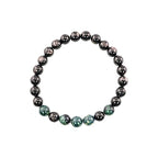 Black Obisidian Bracelets for Men 8" Inch Full Stretch Healing Crystal Bracelet, Beaded Charm Bracelet for Men Gifts Fathers Day Anniversary Birthday Gifts for Him - color: Black Obsidian & Jasper Bracelets