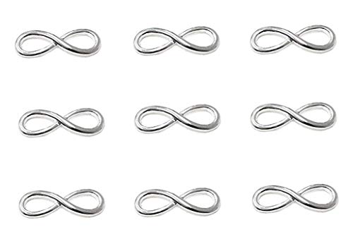 ALIMITOPIA Infinity Symbol Connectors Jewelry Making Charms Pendants - color: 8 Infinity Symbol-13*32mm-Antique Silver(50pcs)