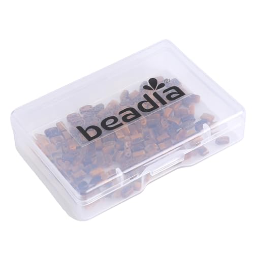Beadia Natural Yellow Tiger Eye Stone Tila Beads 5x2mm Rectangle 2-Hole Spacer Beads for DIY Bracelet Earring Making 15"/Strand - color: Yellow Tiger Eye, size: 5x2mm