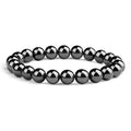 Crystal Vibe 8mm Beaded Bracelets For Women Men - Healing Crystal Bracelet - Adjustable Size - color: Hematite