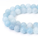 60pcs 6mm Natural Blue Aquamarine Gemstone Beads Energy Healing Crystal Round Loose Stone Beads for Jewelry Making, DIY Bracelets Necklaces - color: Blue Aquamarine, size: 6mm
