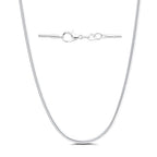 925 Sterling Silver Chain Necklace for Women 16-24 Inch Silver Jewelry Gift - size: 20 Inch, style: Round Snake Chain 2mm