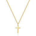 Joxevyia Cross Necklace for 14K Gold Filled Stainless Steel Small Cross Pendant with Cuban Chain Necklace Simple Faith Jewelry Christmas Gift for Men Women 16-24 Inches - size: 20 inches, style: gold cross necklace 0.8"*0.4"
