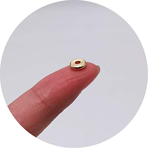 INSPIRELLE 100pcs Heishi Beads 6mm Long-Lasting Disc Brass Rondelle Spacer Beads Pale Gold Plated Flat Round Shape Jewelry Metal Spacers for Bracelet Necklace Jewelry Making - color: Pale Gold, size: 6mm