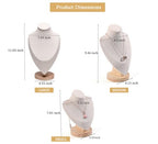2 Pack of Solid wood props portrait model chain and long necklace display props, jewelry retail store counter model necklace pendant jewelry stand rack for vender selling (pink, 2 Pack (M+L))