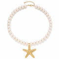Chunky Beaded Starfish Shell Necklace for Women Colorful Boho Summer Chain Choker Beach Necklace with Acrylic Beads Trendy Chunky Jewelry Gifts - color: XL005F-01