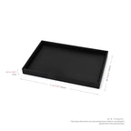 Black PU Leather Jewelry Display Flat Tray Ring Necklace Watch Organizer Display Tray (1 grid) - style: Flat Tray