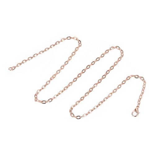 HARFINGTON 20 Pack 18 Inch Necklace Chains Bulk 3.2mm Rose Gold Plated Cable Chains with Lobster Clasps for Jewelry Making - color: Rose Gold, size: 18 Inch x 3.2mm