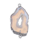 Natural Agate Geode Crystal Druzy Connectors Pearl Links Jewelry Connectors Charms DIY for Necklace or Jewelry Making（3 pcs） - size: 20X40-30X60mm (Pack of 2)