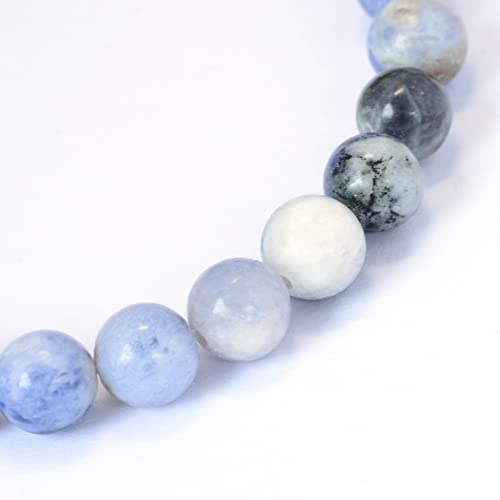 KISSITTY 235pcs 8mm Natural Sodalite Bead Strands, Natural Gemstone Crystal Beads Round Smooth Chakra Beads Energy Healing Crystals Gemstones for DIY Jewelry Bracelets Necklaces Making - color: Natural Sodalite