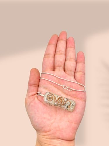 Crystal Necklace Pendant for Women Men - Orgone Necklace Pendant of Healing Crystal for Protection-Spiritual Jewelry - color: Rainbow Moonstone