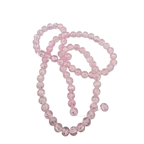 DandS ltd Crackle Lampwork Glass Beads for Jewelry Making, Blush, Vibrant DIY Bracelets, Necklaces, Earrings, Beading Supplies & Craft Kits for Handmade Jewelry, 80pcs 0.39 inch (10mm), #J284-10 - color: Blush