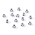240pcs Opaque Acrylic Letter A Cube Beads White Plastic Alphabet Loose Spacer Square Beads 4-5mm for DIY Name Bracelet Necklace Jewelry Crafts Making Hole: 1.8mm - color: Letter A#White and Black
