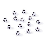 240pcs Opaque Acrylic Letter A Cube Beads White Plastic Alphabet Loose Spacer Square Beads 4-5mm for DIY Name Bracelet Necklace Jewelry Crafts Making Hole: 1.8mm - color: Letter A#White and Black