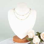 UMAOKANG 33 Feet/10 Meters Colorful Beaded Stainless Steel Jewelry Chains Gold Plated Cable Link Chain for Jewelry Making with 10 Lobster Clasps and 30 Jump Rings - color: Colorful Bead-Gold