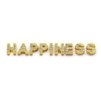 AUEAR, 52 Pack Gold A-Z 8mm Full Rhinestone Slide Charms Crystal Alphabet Letter Alloy for Bracelets Necklace Wristbands DIY Jewelry Making - color: Gold, size: 52 Pack