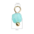 Beadia Natural Faceted Cube Stone Charms 4mm 30pcs with Untarnish Metal Accessories Loose Square Beads for DIY Jewelry Making - color: Tianhe