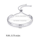 WOWORAMA Adjustable Slider Bracelets for Women Bar Friendship Bangle Bracelet for Women Gold/White Gold/Rose Gold Bolo Bracelet - color: Hammered Bar-White Gold
