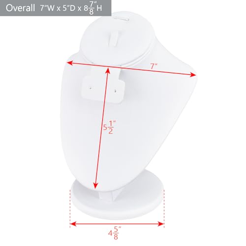 MOOCA 3 Pcs Set White Leatherette Combination Display Jewelry Stand Bust for Necklaces, Earrings, Rings, Jewelry Display For Vendors - color: White PU Faux Leather, 3 pieces