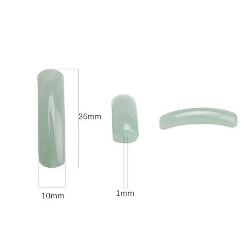 BEADIA Natural Curved Green Aventurine Stone Beads 36x10mm 4pcs for DIY Bracelet Jewelry Making - color: Green Aventurine